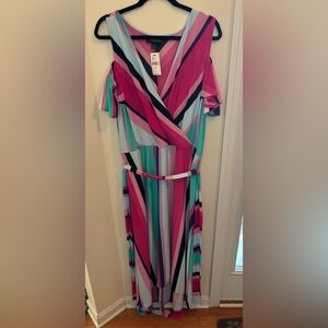 Lane Bryant Multicolor Striped Maxi Dress NWT 18/20